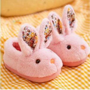 Cute Easter bunny rabbit boot slippers,adorable kid slipper, preschooler slipper